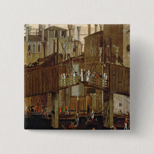 The Miracle of the Relic of the Holy Cross, detail 2 Inch Square Button