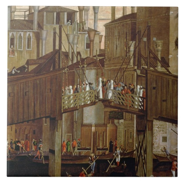 The Miracle of the Relic of the Holy Cross, detail Tile (Front)