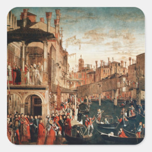 The Miracle of the Relic of the True Cross Square Sticker