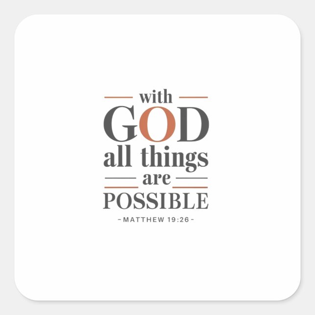 The Miracle Worker: Believe and Achieve with God Square Sticker (Front)