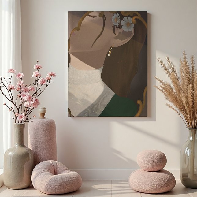 The Mirror III - A Girl Half Hidden Canvas Print (Creator Uploaded)