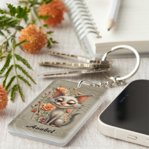 The mischievous cat  keychain