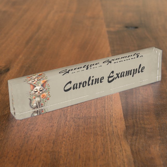 The mischievous cat nameplate (Side)