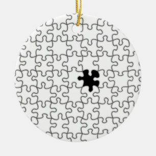 The Missing Puzzle Piece Background Template Ceramic Ornament