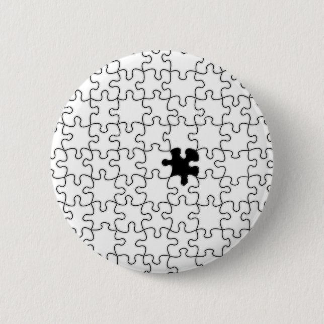 The Missing Puzzle Piece Pattern 2 Inch Round Button (Front)