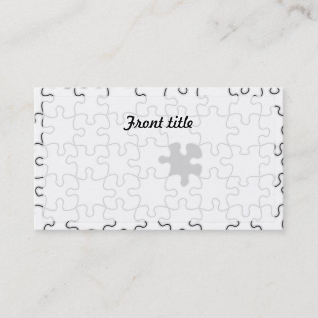 The Missing Puzzle Piece Pattern Business Card (Front)