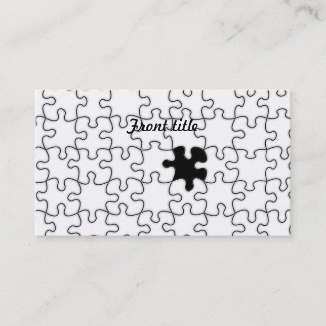 The Missing Puzzle Piece Pattern Business Card (Front)