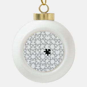 The Missing Puzzle Piece Pattern Ceramic Ball Christmas Ornament