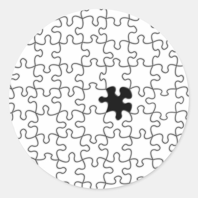 The Missing Puzzle Piece Pattern Classic Round Sticker (Front)