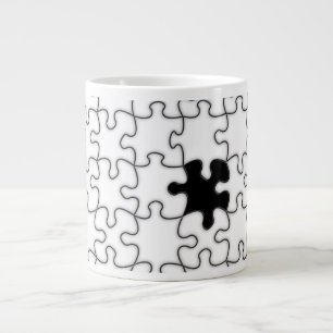 The Missing Puzzle Piece Pattern Large Coffee Mug