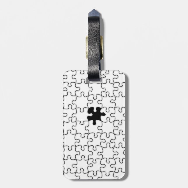 The Missing Puzzle Piece Pattern Luggage Tag (Back Vertical)