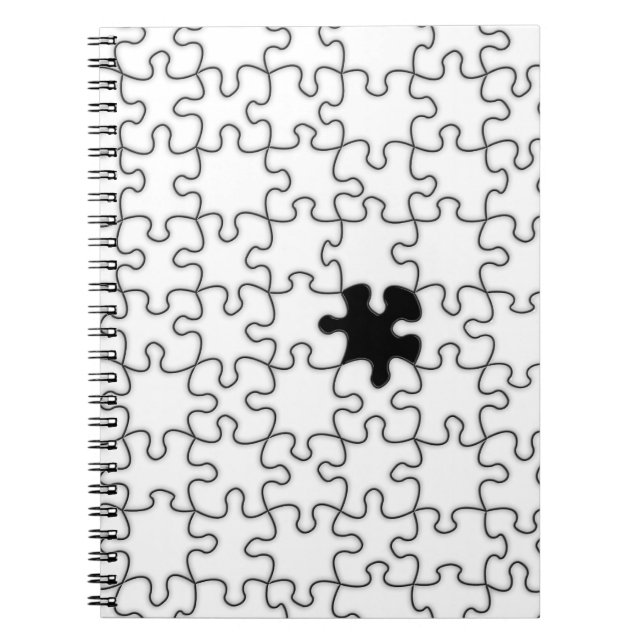 The Missing Puzzle Piece Pattern Notebook (Front)