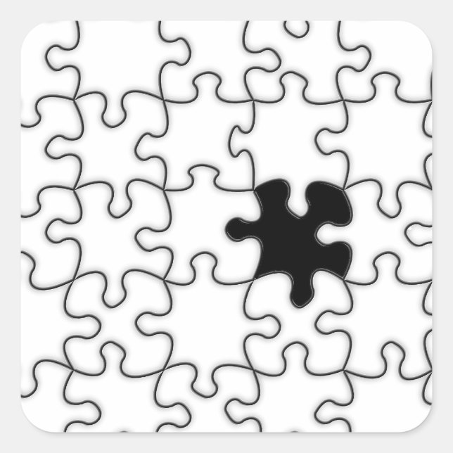The Missing Puzzle Piece Pattern Square Sticker (Front)