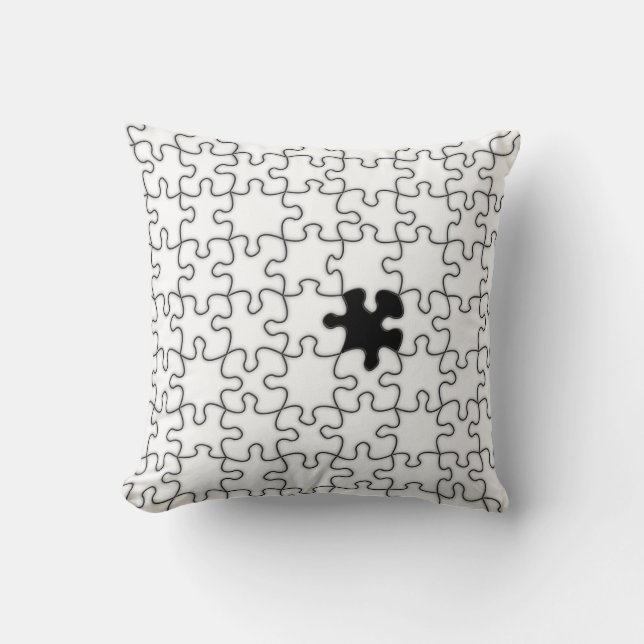 The Missing Puzzle Piece Pattern Throw Pillow (Front)