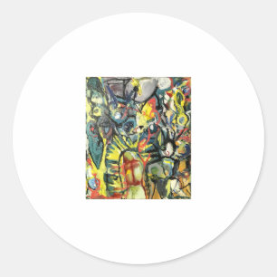 The Mission Abstract Jeff Hankamer Artjunkhaus Art Classic Round Sticker