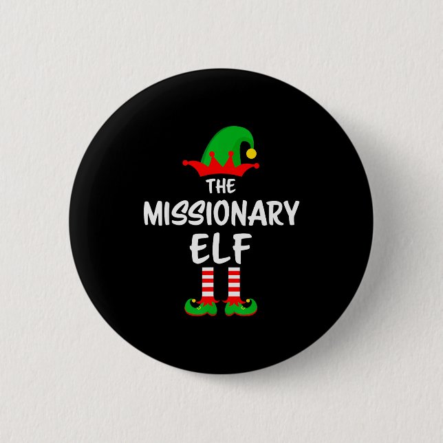 The Missionary Elf Matching Family Christmas  2 Inch Round Button (Front)