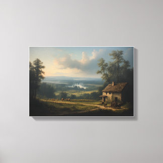 The Mist over the Morning Vineyard Canvas Print