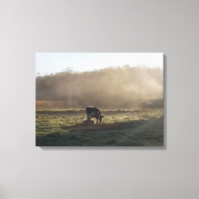 The Misty Countryside Canvas Print (Front)