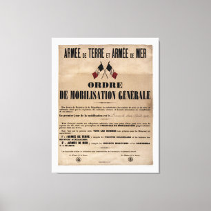 The Mobilization in France on August 1, 1914 Canvas Print