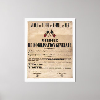 The Mobilization in France on August 1, 1914 Canvas Print