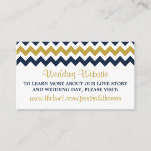The Modern Chevron Wedding Collection- Navy & Gold Enclosure Card