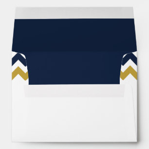 The Modern Chevron Wedding Collection- Navy & Gold Envelopes