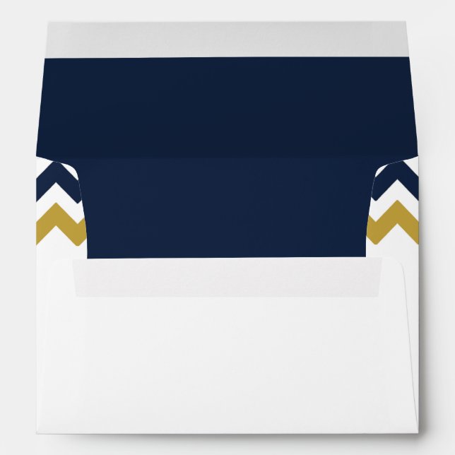 The Modern Chevron Wedding Collection- Navy & Gold Envelopes (Back (Bottom))
