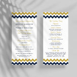 The Modern Chevron Wedding Collection- Navy & Gold Program<br><div class="desc">Simple yet elegant, the modern chevron wedding collection is a stunning design featuring a lovely zig-zag print in a navy blue, gold and white colour, which is perfect for any modern wedding celebration. These programs can be personalized for your special occasion and would make the perfect order of service for...</div>