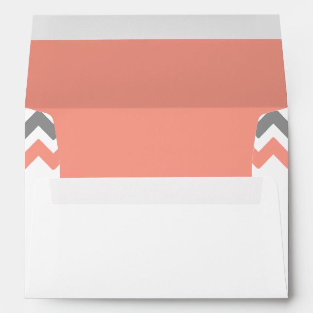 The Modern Chevron Wedding Collection- Pink & Grey Envelope (Back (Bottom))