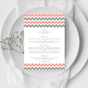 The Modern Chevron Wedding Collection- Pink & Grey Menu