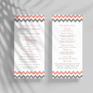 The Modern Chevron Wedding Collection- Pink & Grey Program