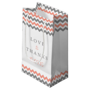 The Modern Chevron Wedding Collection- Pink & Grey Small Gift Bag