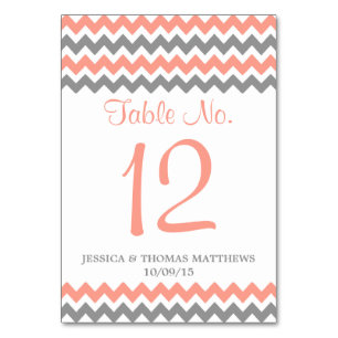 The Modern Chevron Wedding Collection- Pink & Grey Table Number