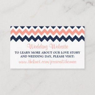 The Modern Chevron Wedding Collection- Pink & Navy Enclosure Card