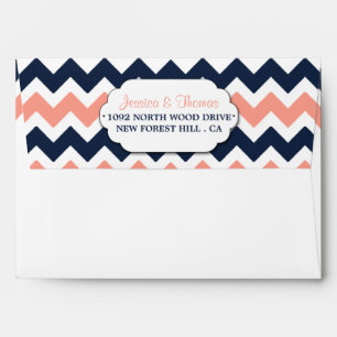 The Modern Chevron Wedding Collection- Pink & Navy Envelopes