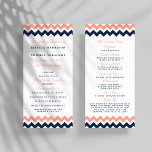 The Modern Chevron Wedding Collection- Pink & Navy Program<br><div class="desc">Simple yet elegant, the modern chevron wedding collection is a stunning design featuring a lovely zig-zag print in a pink, navy and white colour, which is perfect for any modern wedding celebration. These programs can be personalized for your special occasion and would make the perfect order of service for your...</div>
