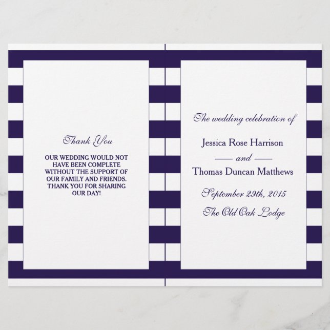 The Modern Navy Stripe Wedding Collection (Front)