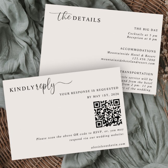 The Modern Neutral RSVP and Details Card  (Creator Uploaded)