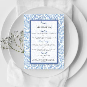 The Modern Paisley Wedding Collection - Blue Menu