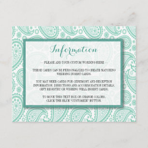 The Modern Paisley Wedding Collection - Green Enclosure Card