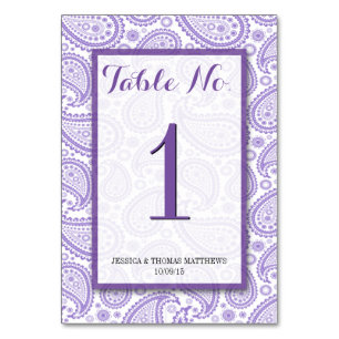 The Modern Paisley Wedding Collection - Purple Table Number