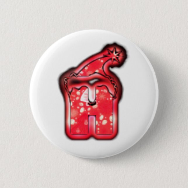 The Modern Santa Hat Collection. 2 Inch Round Button (Front)