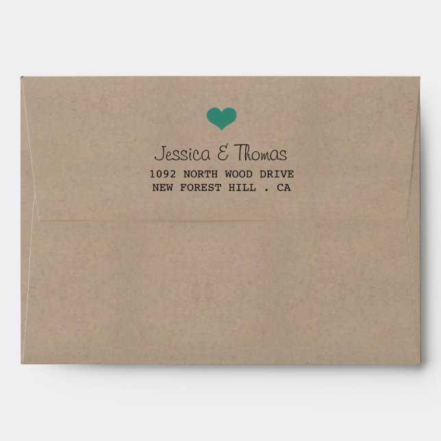 The Modern Turquoise Bunting Wedding Collection Envelopes (Back (Top Flap))