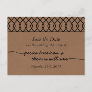 The Modern Whimsical Kraft Wedding Collection Announcement Postcard