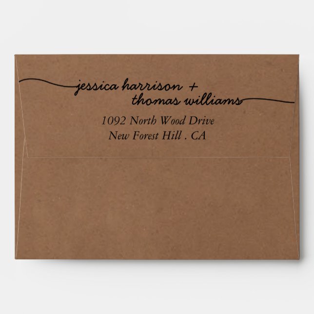The Modern Whimsical Kraft Wedding Collection Envelopes (Back (Top Flap))