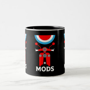 The Mods - Mods And Rockers - British Music   Two-Tone Coffee Mug