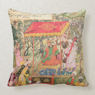 The Mogul Emperor Babur receives the envoys Uzbeg Throw Pillow