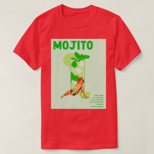 The Mojito Cocktail T-Shirt (Design Front)