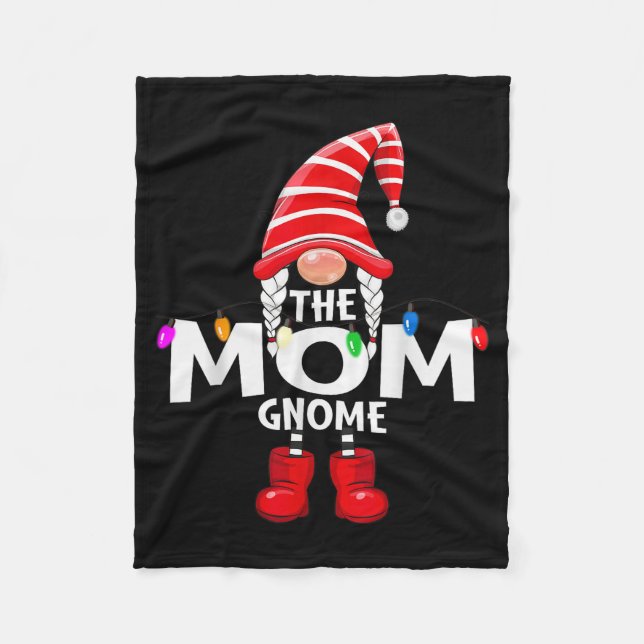 The Mom Gnome Christmas Matching Pajama  Fleece Blanket (Front)