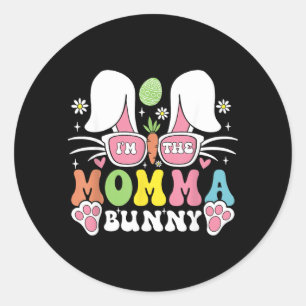 The Momma Bunny Funny Easter Day Family Matching Classic Round Sticker